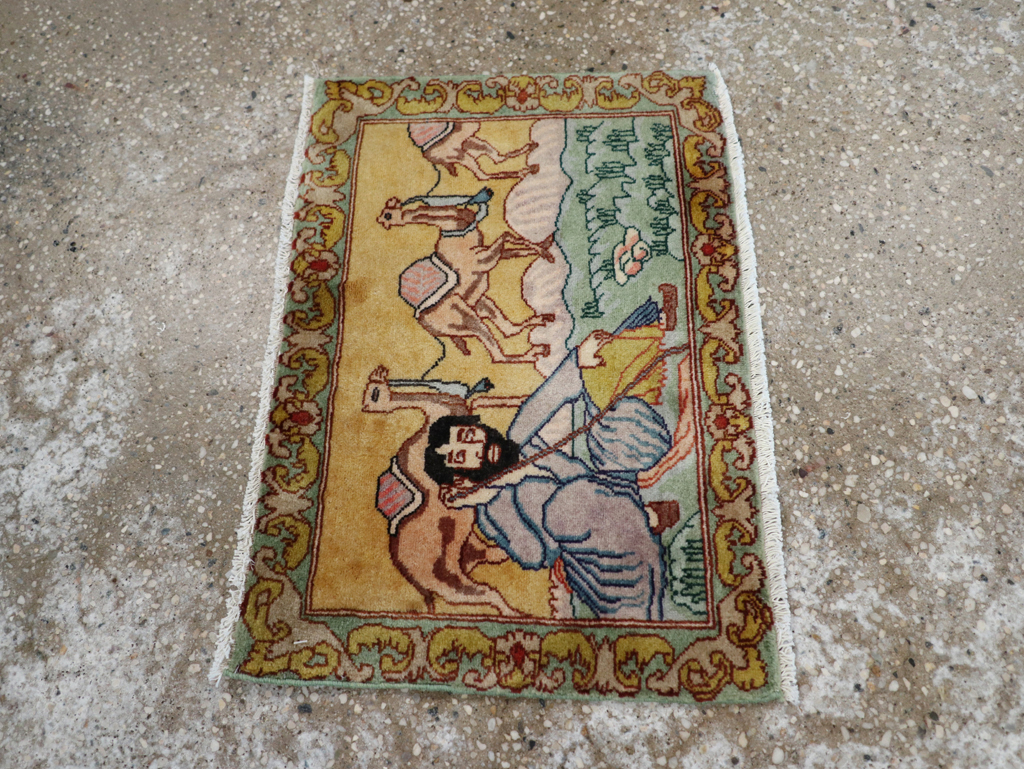 Vintage Persian Tabriz Pictorial Rug (Pair: 1 of 2), No.28316 - Gsblank