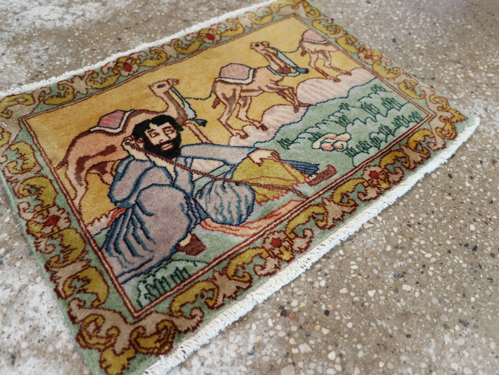 Vintage Persian Tabriz Pictorial Rug (Pair: 1 of 2), No.28316 - Gsblank