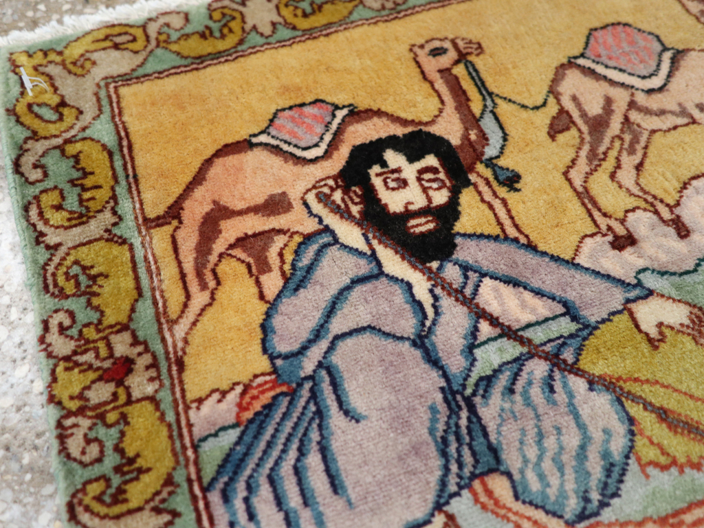 Vintage Persian Tabriz Pictorial Rug (Pair: 2 of 2), No.28317 - Gsblank