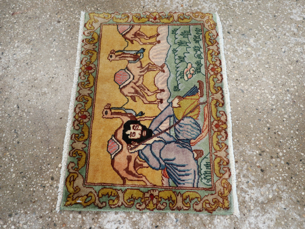 Vintage Persian Tabriz Pictorial Rug (Pair: 2 of 2), No.28317 - Gsblank