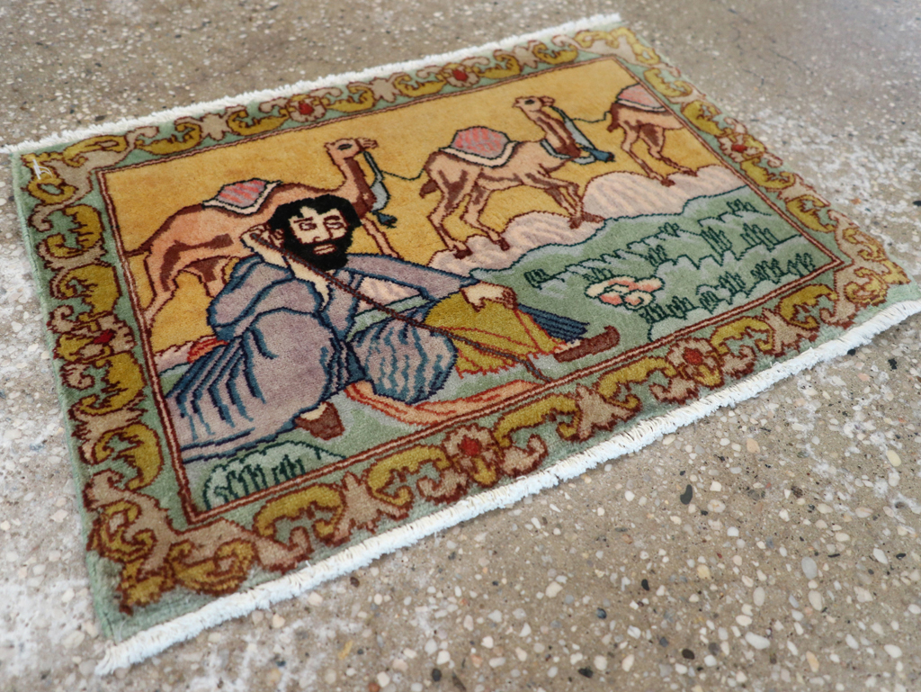 Vintage Persian Tabriz Pictorial Rug (Pair: 2 of 2), No.28317 - Gsblank