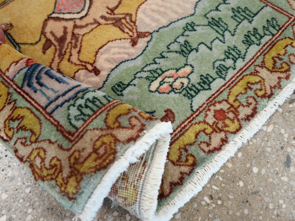 Vintage Persian Tabriz Pictorial Rug (Pair: 2 of 2), No.28317 - Gsblank