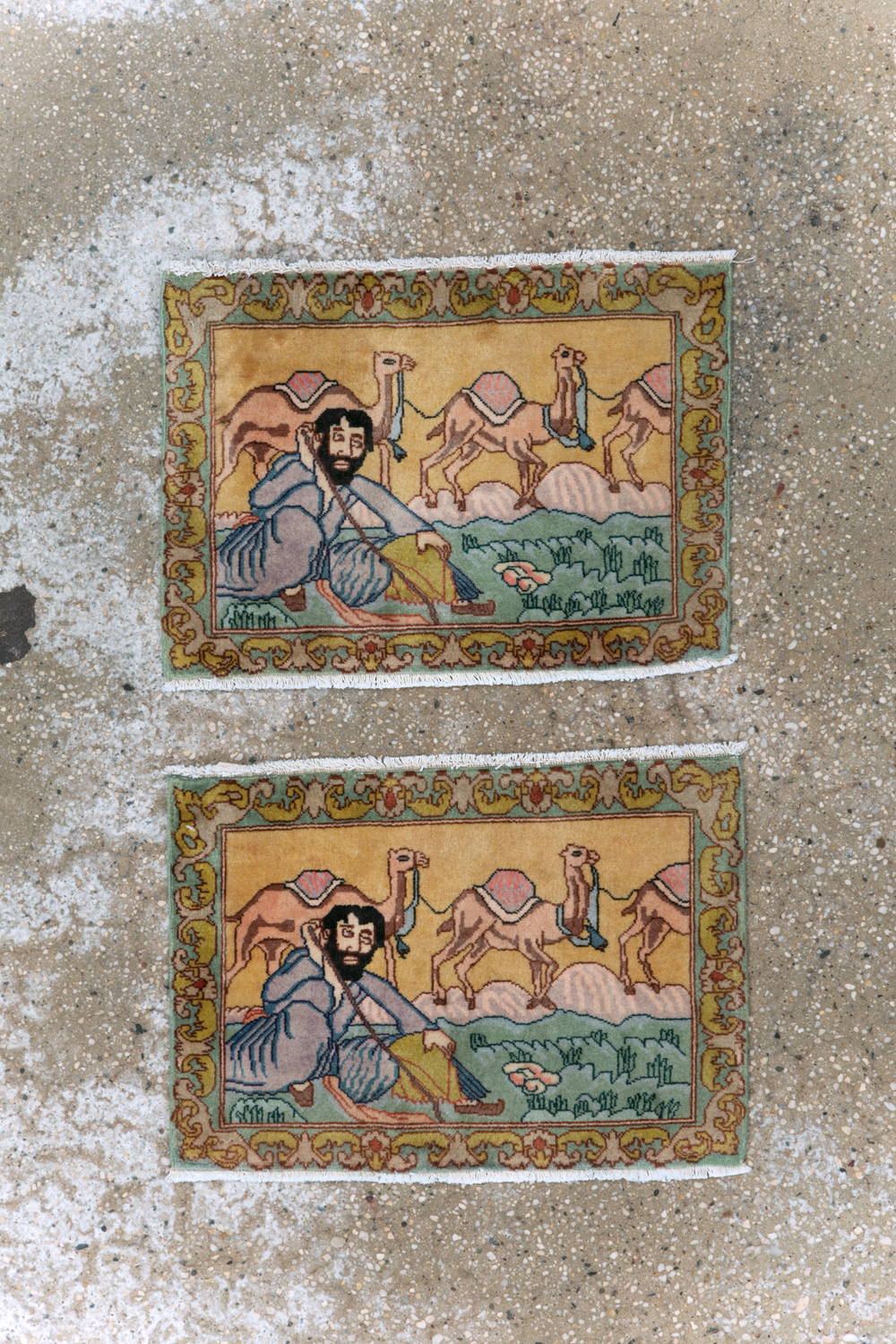 Vintage Persian Tabriz Pictorial Rug (Pair: 2 of 2), No.28317 - Gsblank