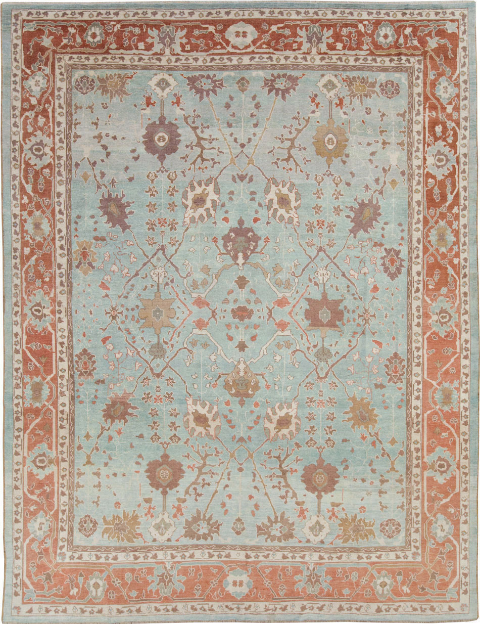 Modern Turkish Oushak Room Size Carpet, No.28336 - Gsblank