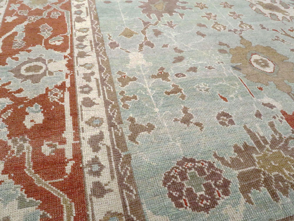 Modern Turkish Oushak Room Size Carpet, No.28336 - Gsblank