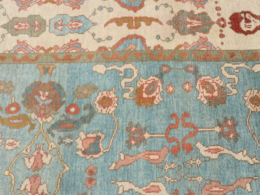 Contemporary Turkish Oushak Room Size Carpet, No.28346 - Gsblank
