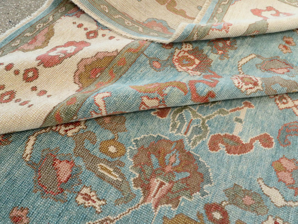 Contemporary Turkish Oushak Room Size Carpet, No.28346 - Gsblank