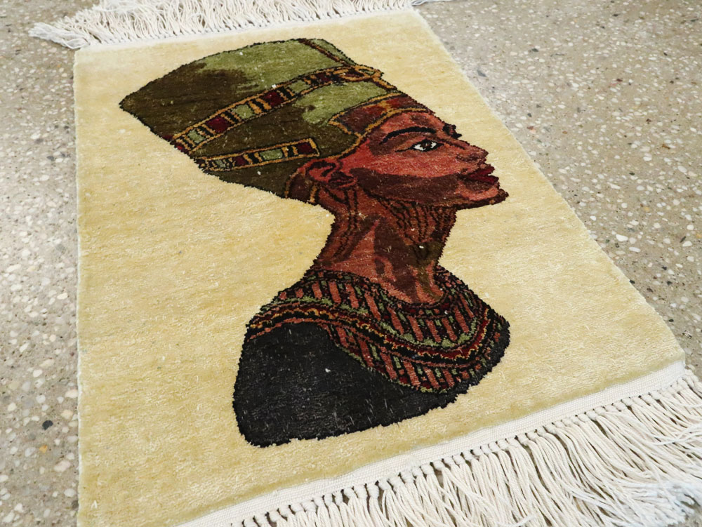 Modern Egyptian Silk Pictorial Rug, No.28349 - Gsblank