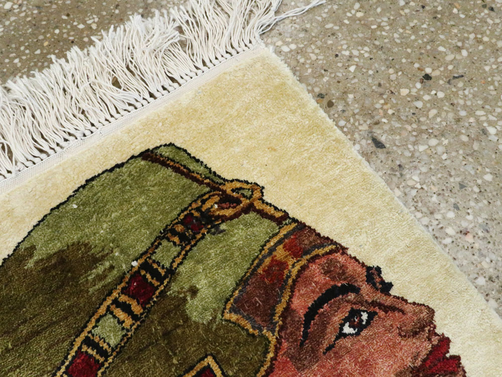 Modern Egyptian Silk Pictorial Rug, No.28349 - Gsblank