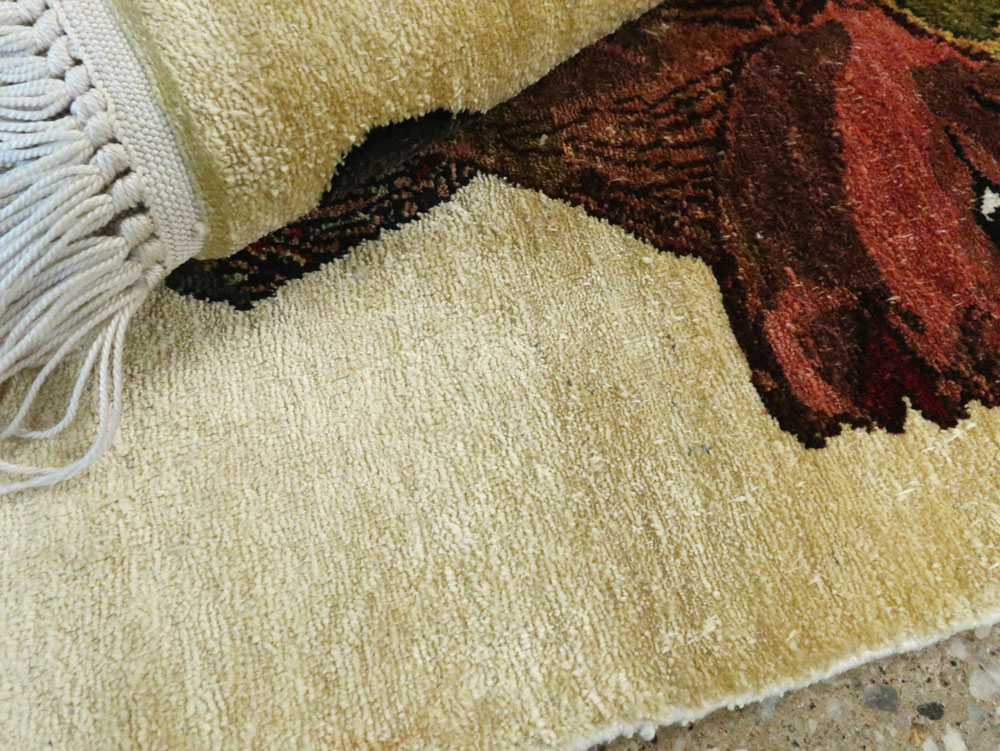 Modern Egyptian Silk Pictorial Rug, No.28349 - Gsblank