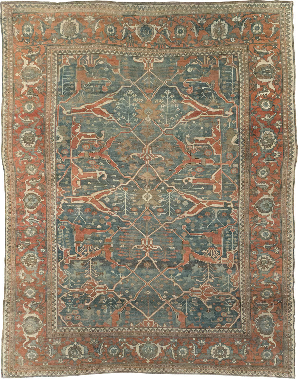 Antique Persian Bidjar Room Size Carpet, No.28354 - Gsblank
