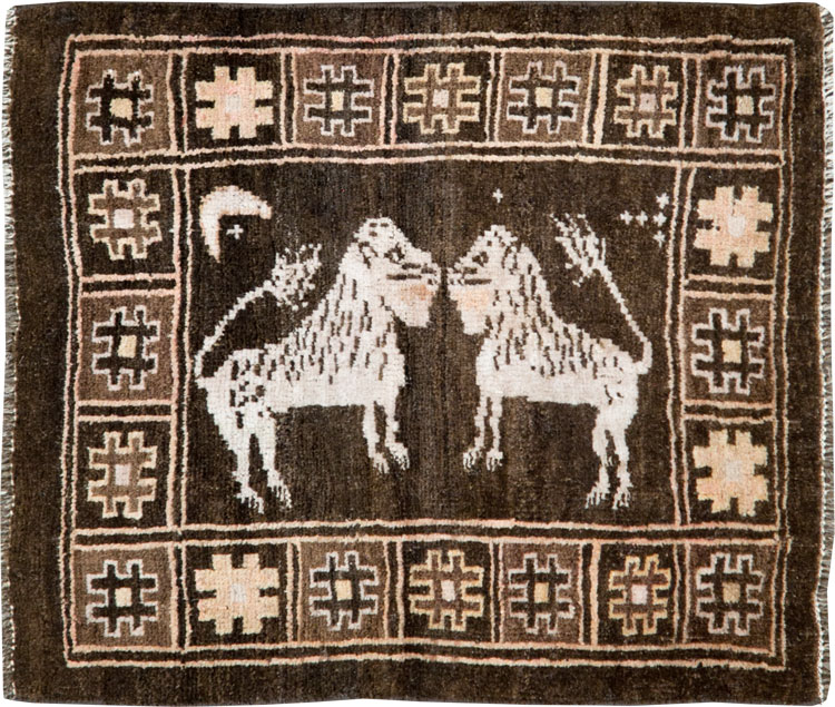 Vintage Turkish Anatolian Pictorial Rug, No.28355 - Gsblank