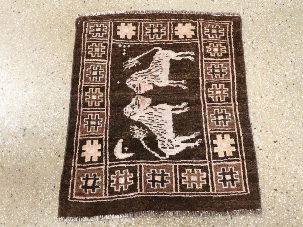 Vintage Turkish Anatolian Pictorial Rug, No.28355 - Gsblank