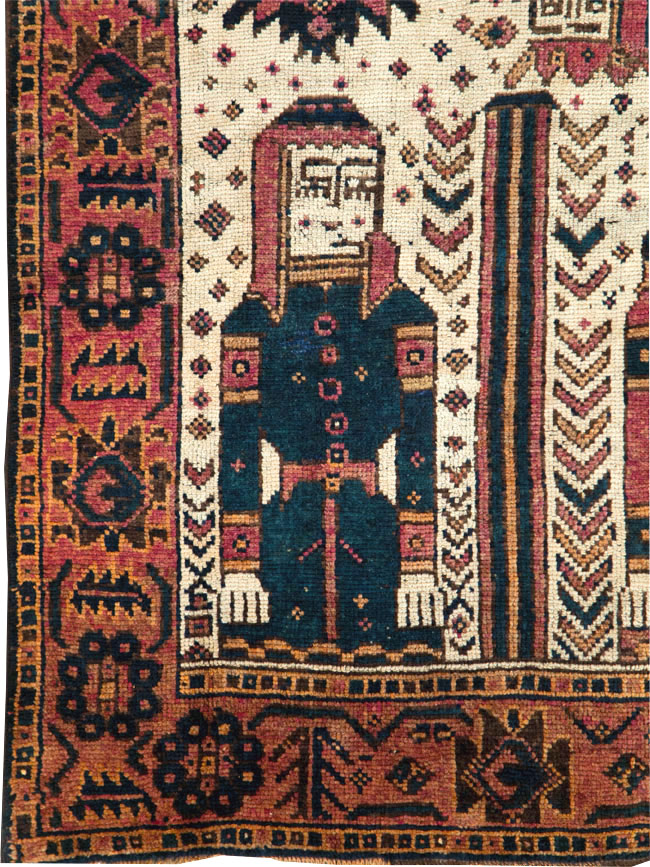 Vintage Persian Pictorial Bakhtiari Runner, No.28357 - Gsblank