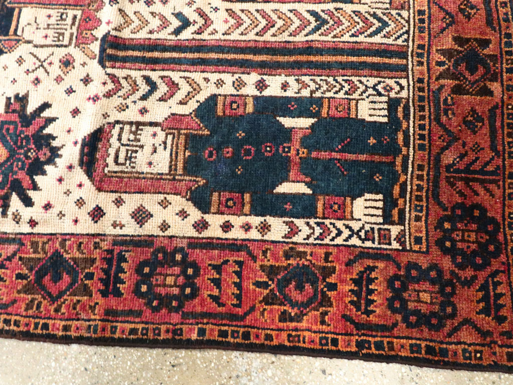 Vintage Persian Pictorial Bakhtiari Runner, No.28357 - Gsblank