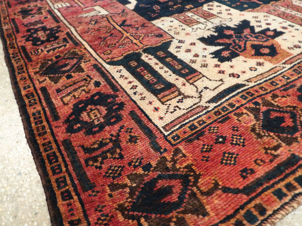 Vintage Persian Pictorial Bakhtiari Runner, No.28357 - Gsblank