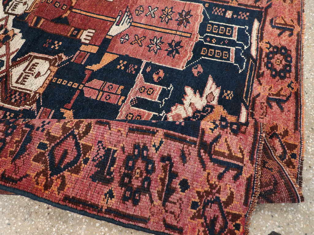 Vintage Persian Bakhtiari Pictorial Rug, No.28358 - Gsblank