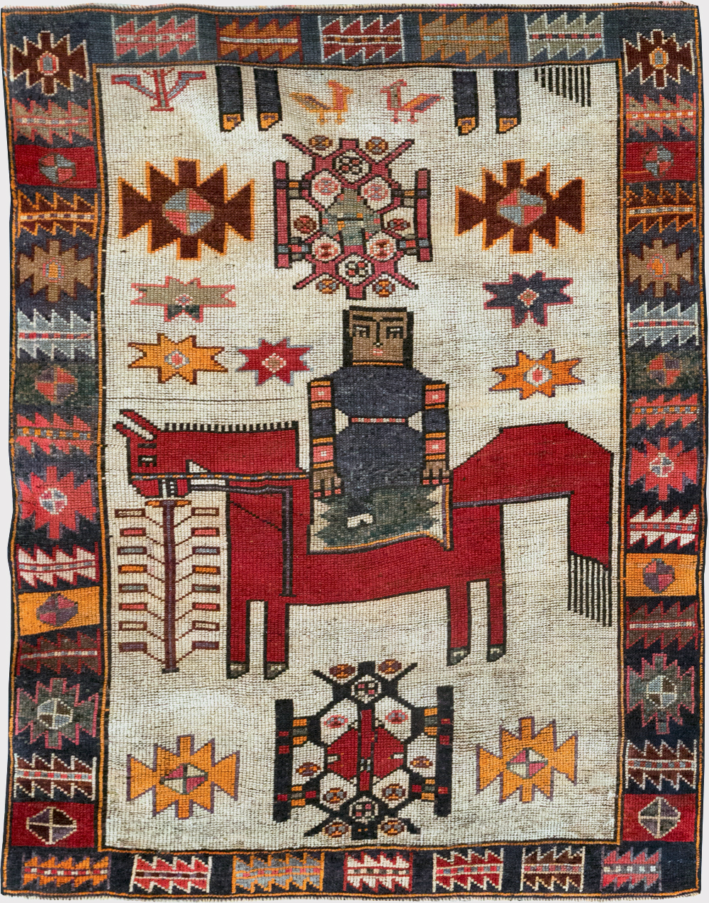 Vintage Persian Bakhtiari Rug, No.28361 - Gsblank