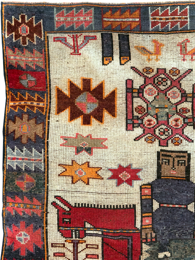 Vintage Persian Bakhtiari Rug, No.28361 - Gsblank