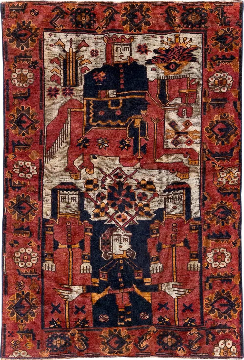 Vintage Persian Bakhtiari Rug, No.28362 - Gsblank
