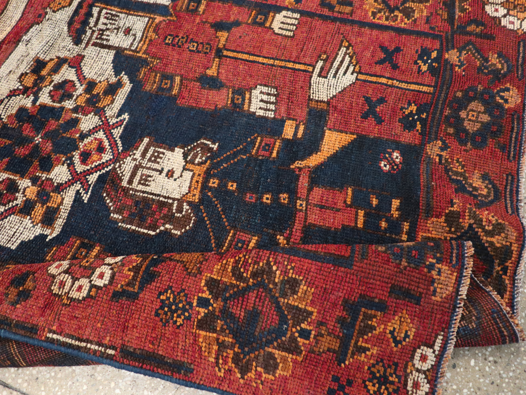 Vintage Persian Bakhtiari Rug, No.28362 - Gsblank