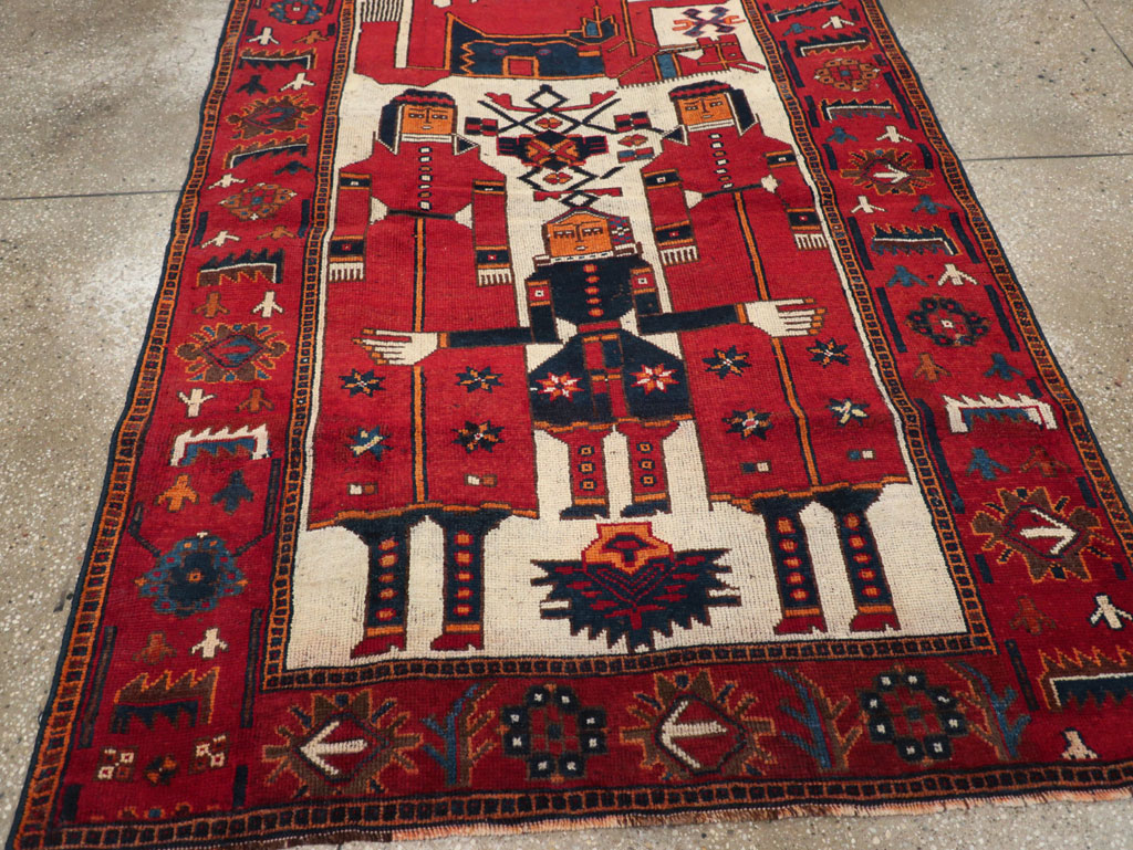 Vintage Persian Bakhtiari Pictorial Rug, No.28367 - Gsblank