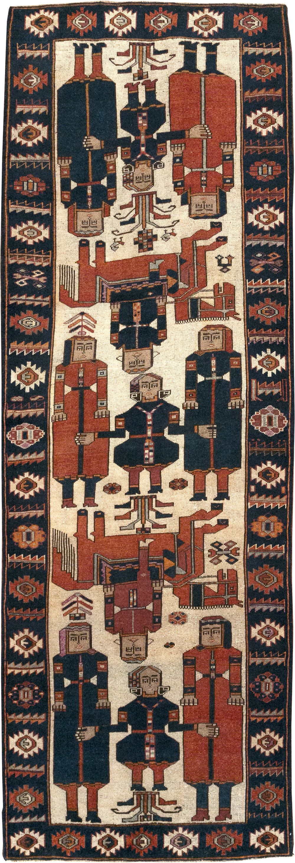 Vintage Persian Bakhtiari Pictoral Rug, No.28368 - Gsblank