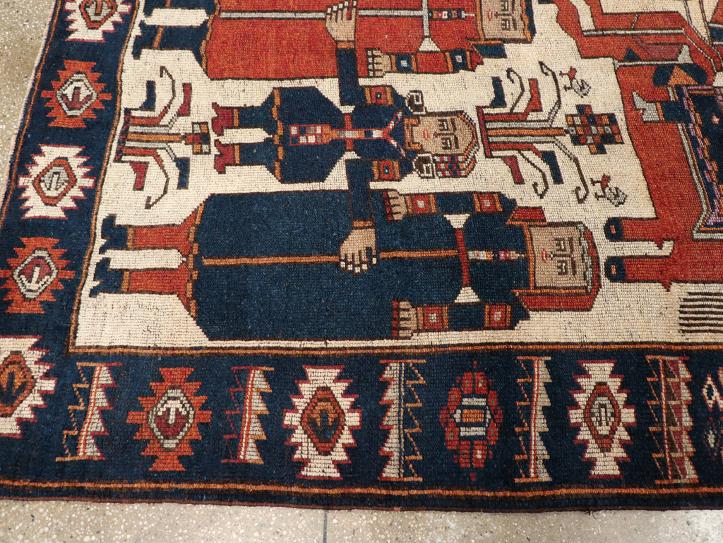 Vintage Persian Bakhtiari Pictoral Rug, No.28368 - Gsblank