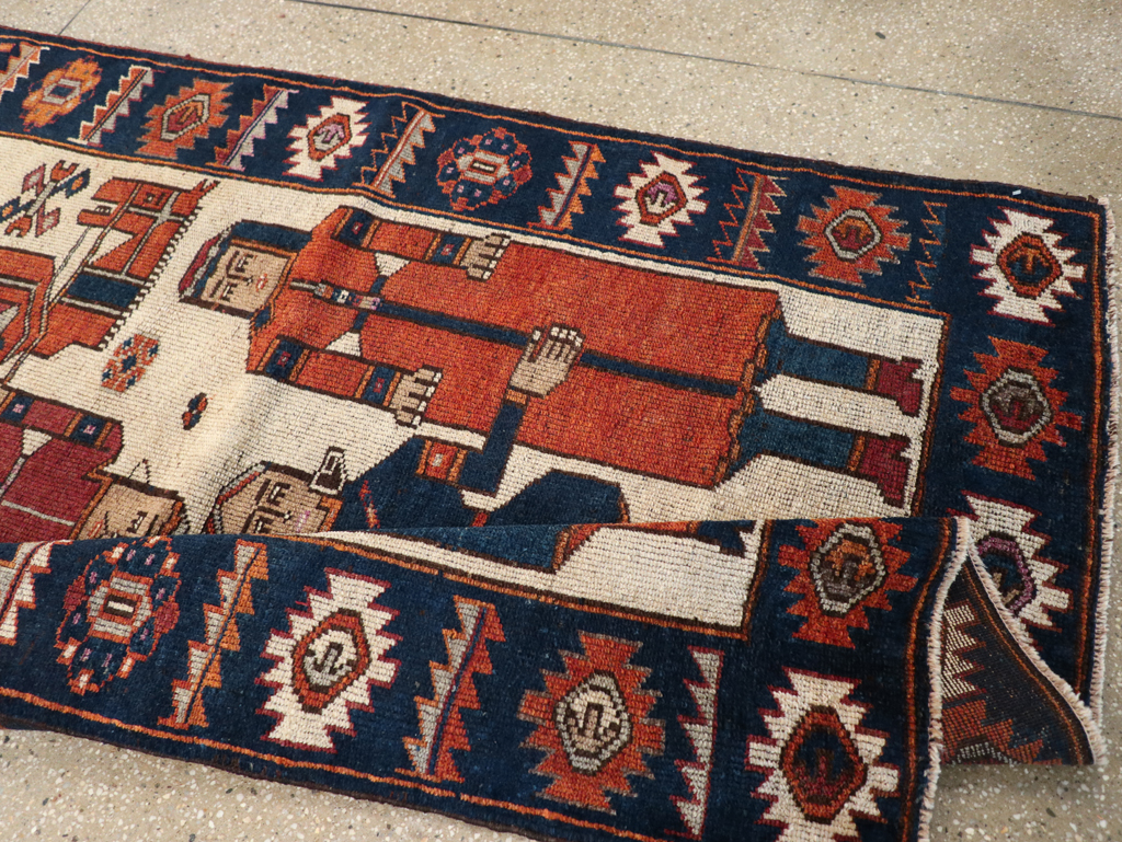 Vintage Persian Bakhtiari Pictoral Rug, No.28368 - Gsblank