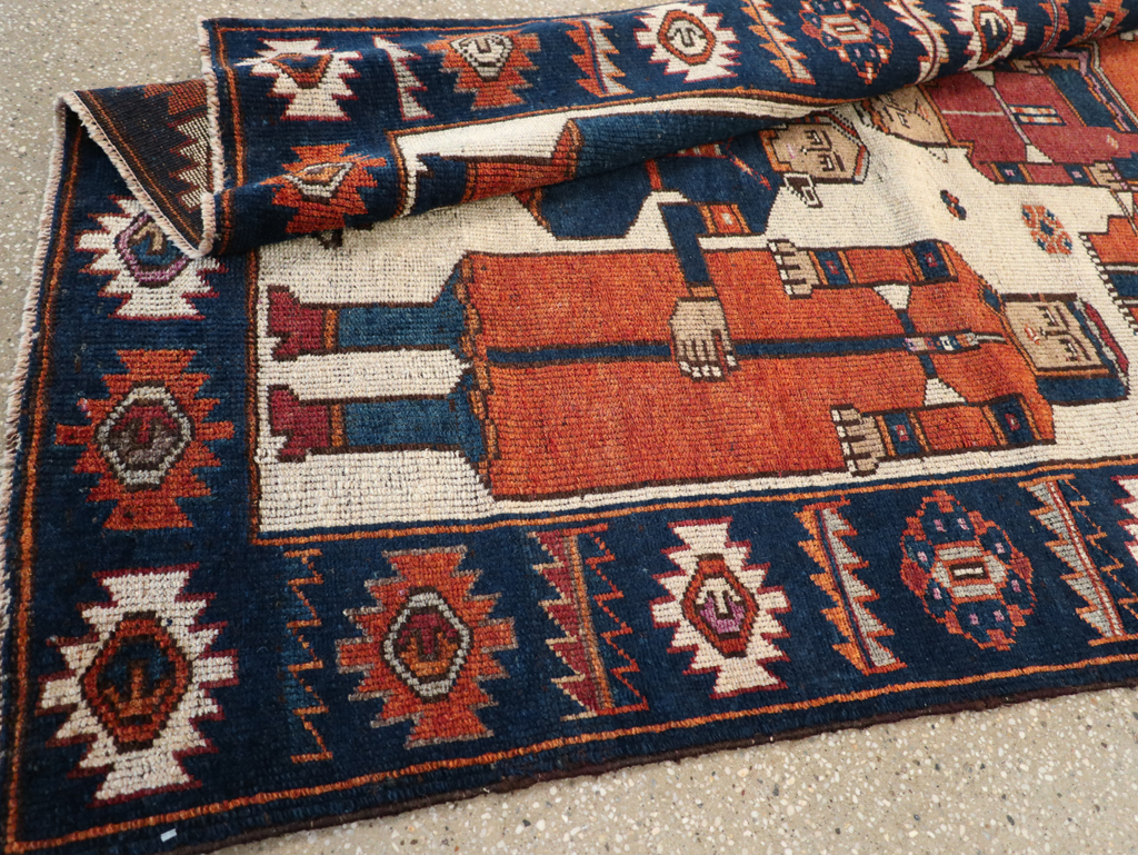 Vintage Persian Bakhtiari Pictoral Rug, No.28368 - Gsblank