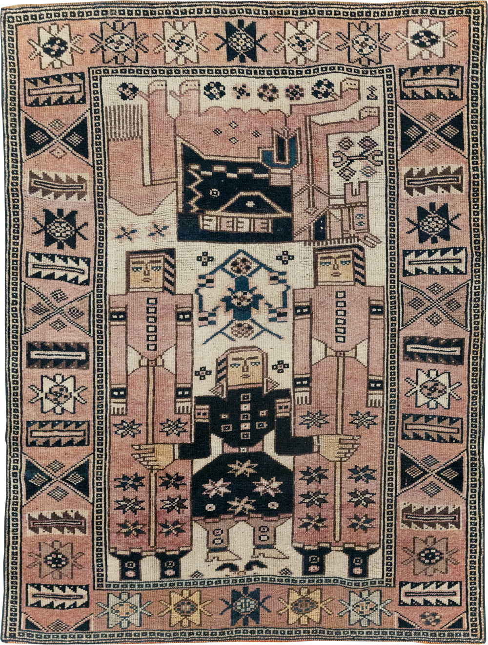 Vintage Persian Bakhtiari Rug, No.28371 - Gsblank