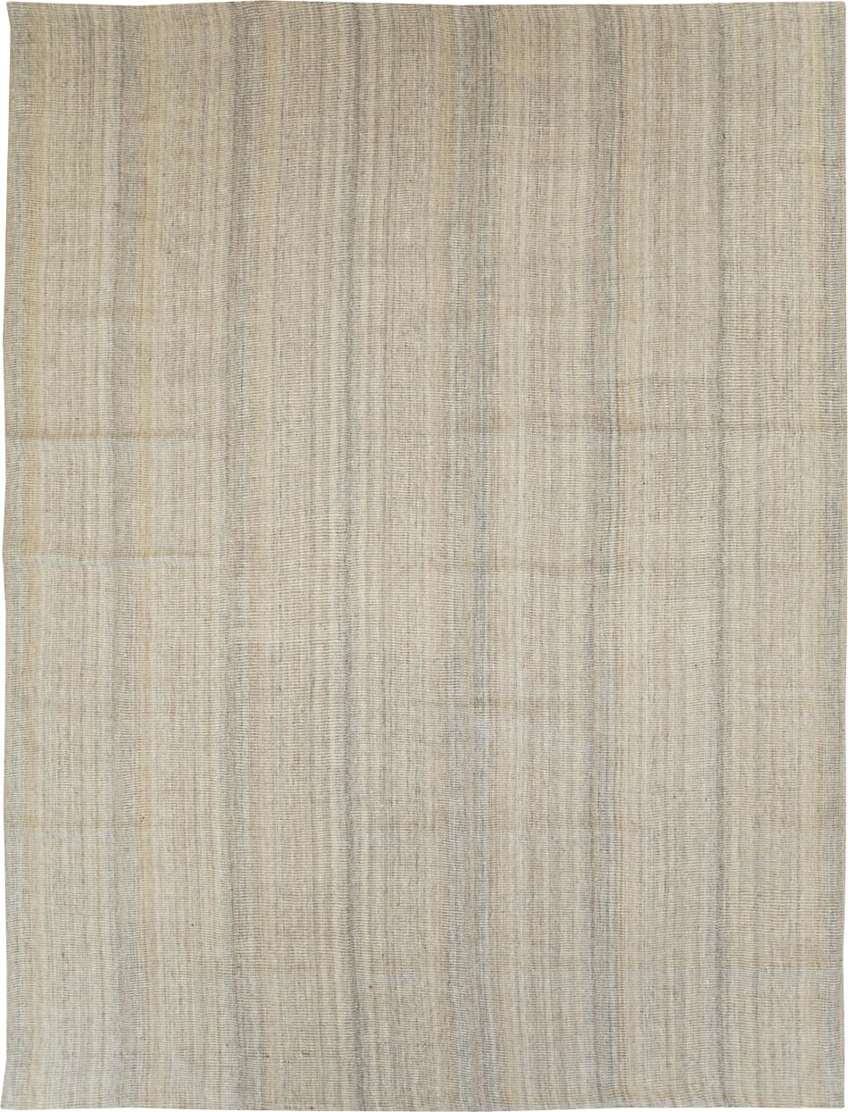 Vintage Persian Room Size Flatweave Rug, No.28373 - Gsblank