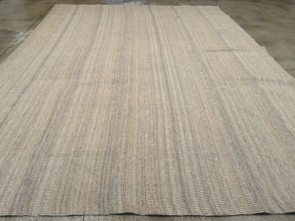 Vintage Persian Room Size Flatweave Rug, No.28373 - Gsblank