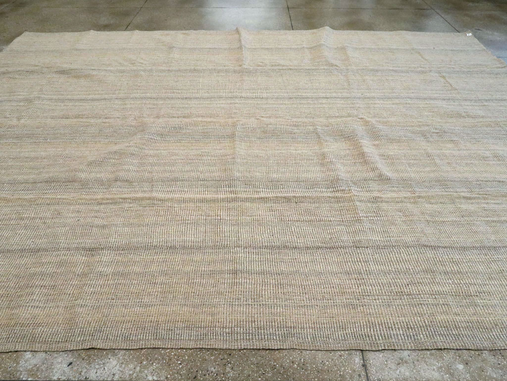 Vintage Persian Room Size Flatweave Rug, No.28373 - Gsblank