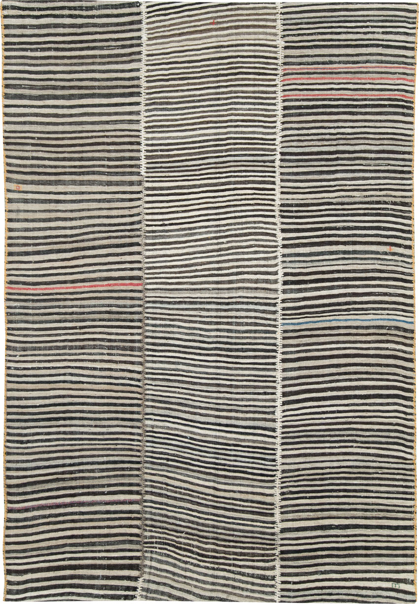 Vintage Persian Flatweave Kilim Accent Rug, No.28387 - Gsblank