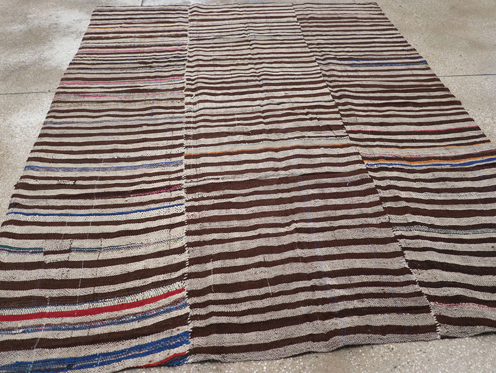 Vintage Persian Flatweave Kilim Accent Rug, No.28390 - Gsblank