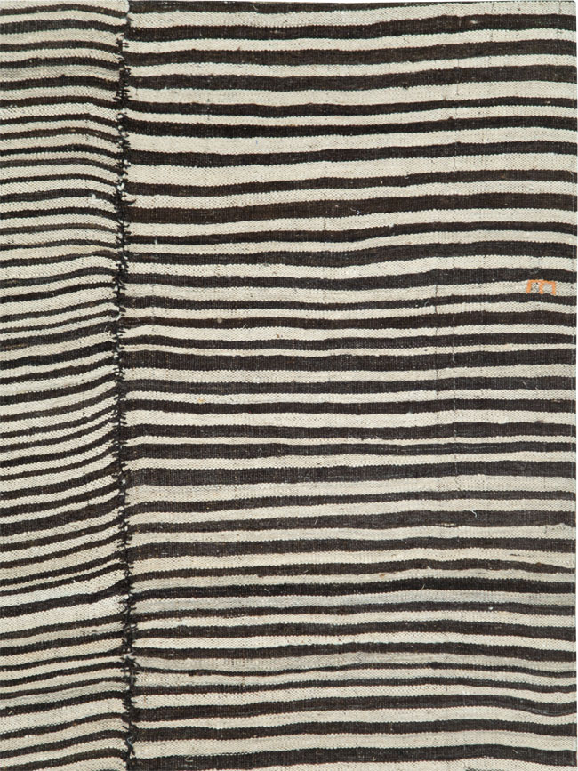 Vintage Persian Mazandaran Kilim Accent Carpet, No.28394 - Gsblank