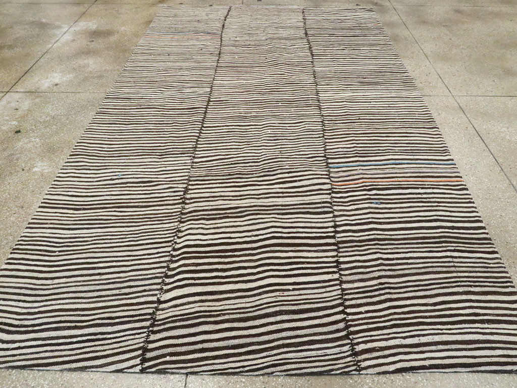 Vintage Persian Mazandaran Kilim Accent Carpet, No.28394 - Gsblank