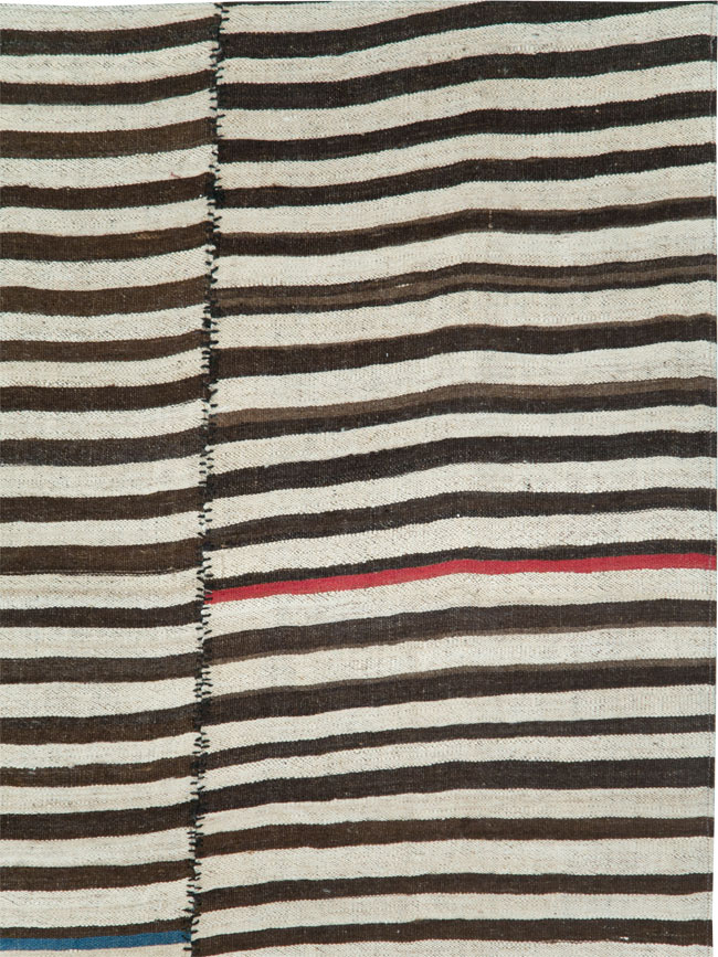 Vintage Persian Flatweave Kilim Accent Rug, No.28395 - Gsblank