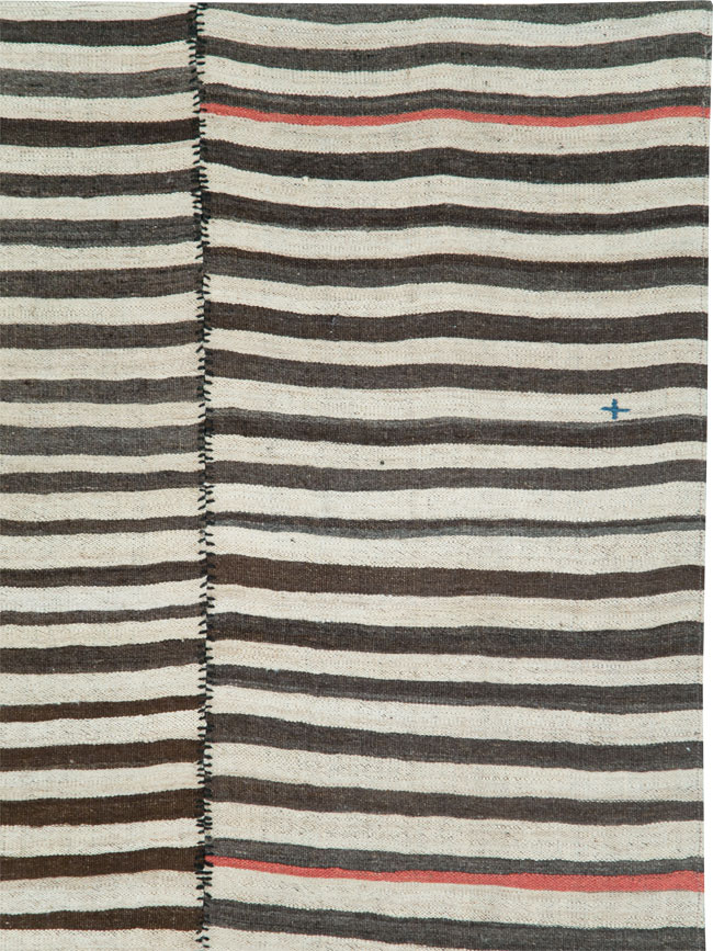 Vintage Persian Flatweave Kilim Accent Rug, No.28395 - Gsblank