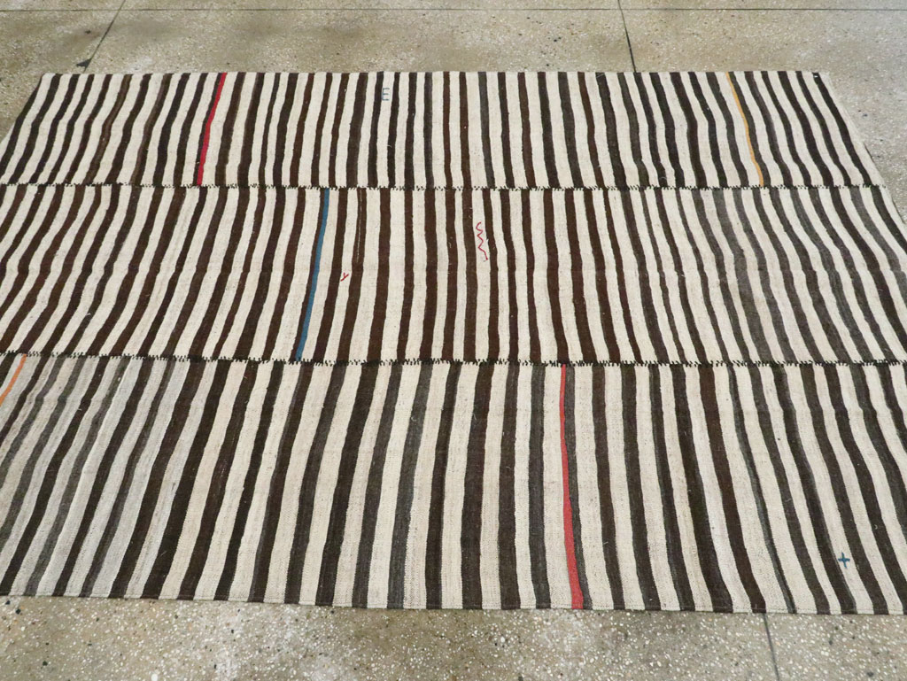 Vintage Persian Flatweave Kilim Accent Rug, No.28395 - Gsblank