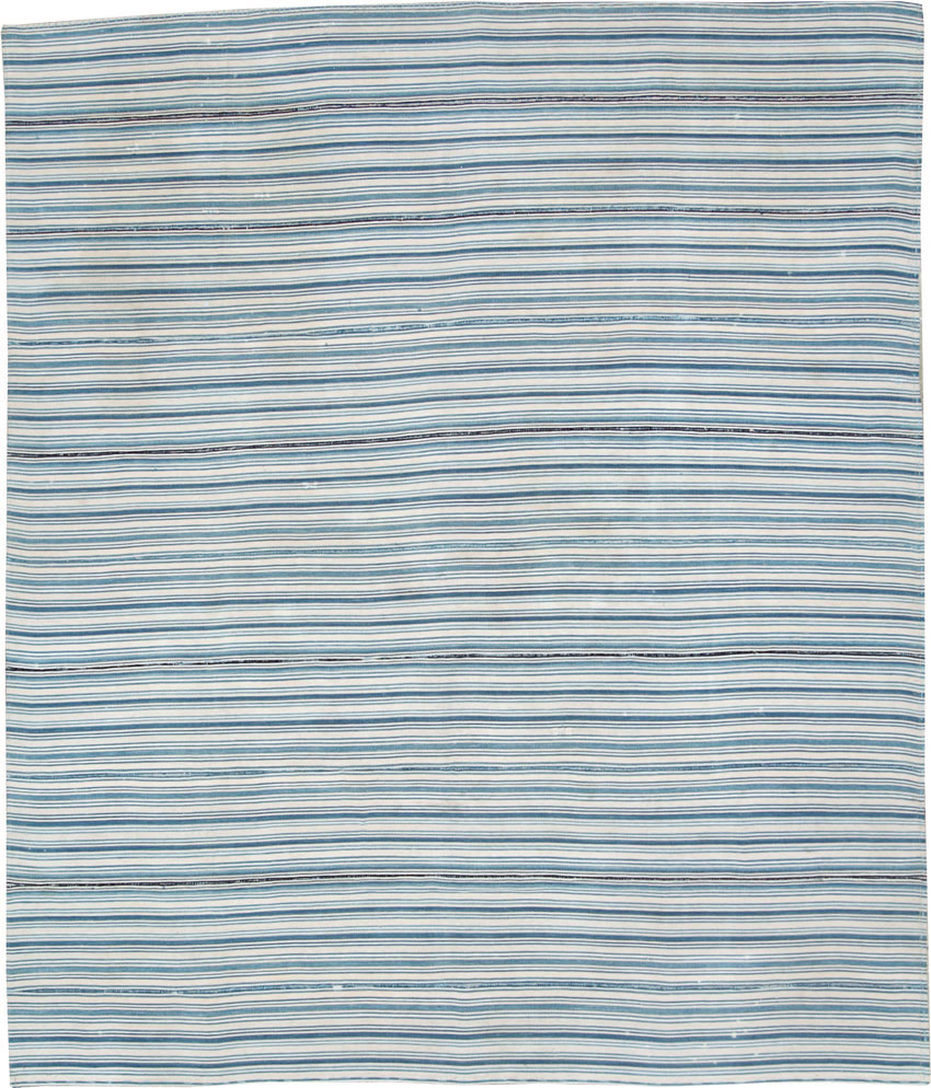 Vintage Persian Flatweave Kilim Square Accent Rug, No.28407 - Gsblank