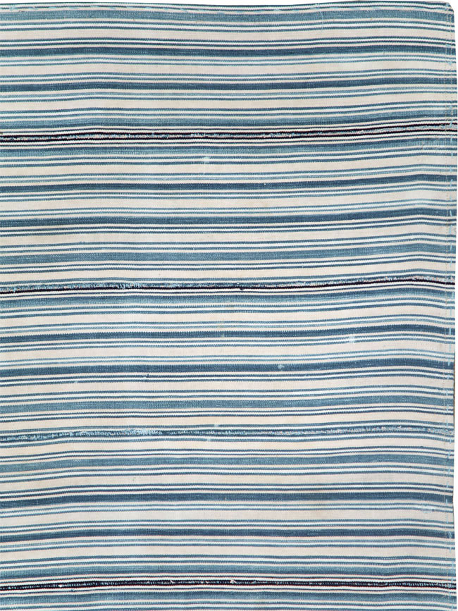 Vintage Persian Flatweave Kilim Square Accent Rug, No.28407 - Gsblank