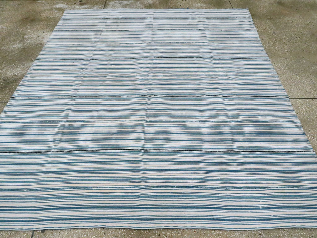 Vintage Persian Flatweave Kilim Square Accent Rug, No.28407 - Gsblank