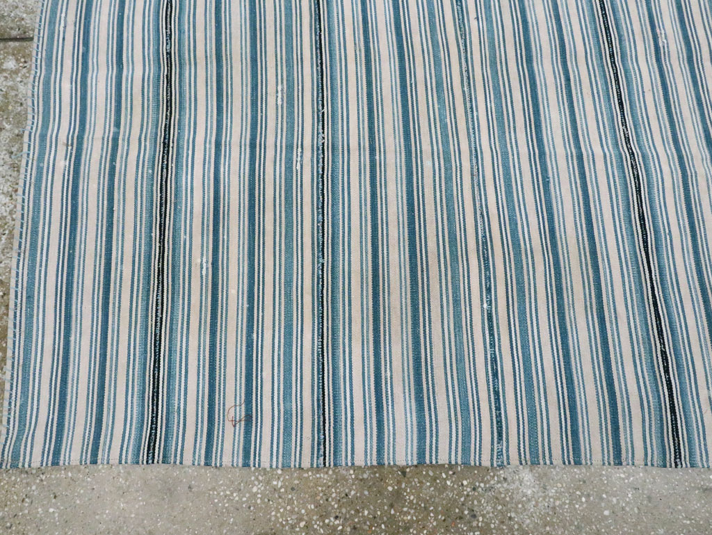 Vintage Persian Flatweave Kilim Square Accent Rug, No.28407 - Gsblank