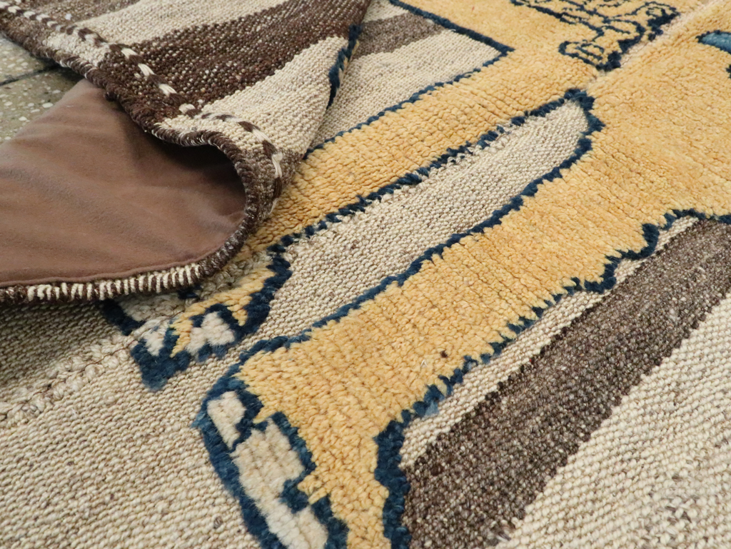 Vintage Persian Pictorial Souf Flatweave Kilim Throw Rug, No.28415 - Gsblank