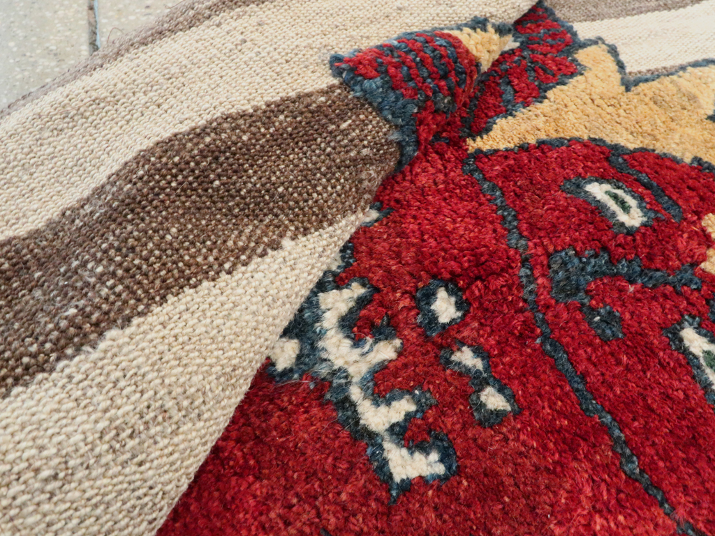 Vintage Persian Pictorial Souf Flatweave Kilim Throw Rug, No.28416 - Gsblank