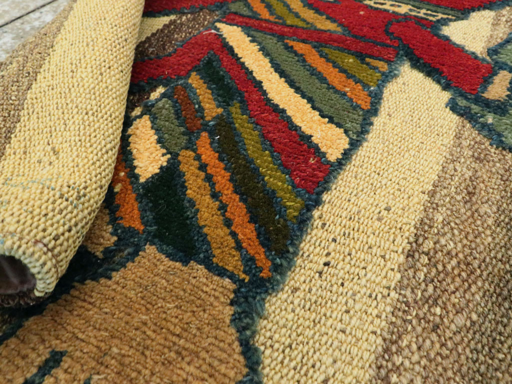 Vintage Persian Pictorial Souf Flatweave Kilim Throw Rug, No.28417 - Gsblank