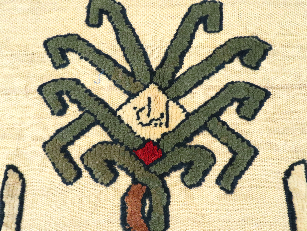 Vintage Persian Pictorial Souf Flatweave Kilim Throw Rug, No.28419 - Gsblank