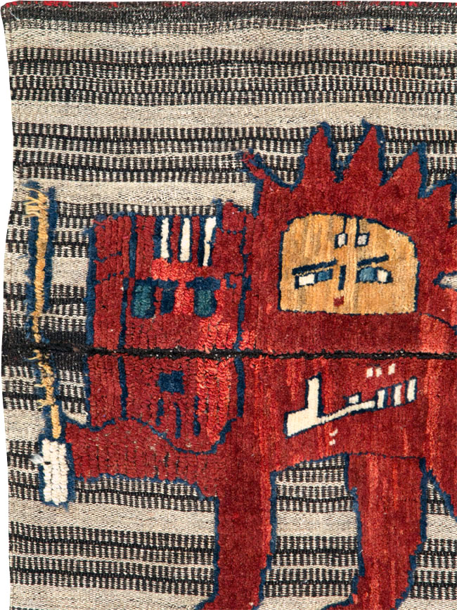 Vintage Persian Pictorial Souf Flatweave Kilim Throw Rug, No.28420 - Gsblank